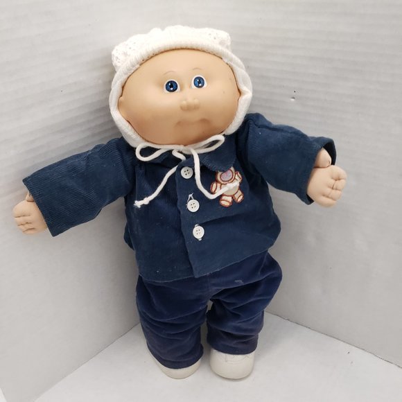 Vintage Cabbage Patch Kids 1978 1982 Original Doll Baby boy Blue Outfit Shoes 80 - Picture 2 of 16